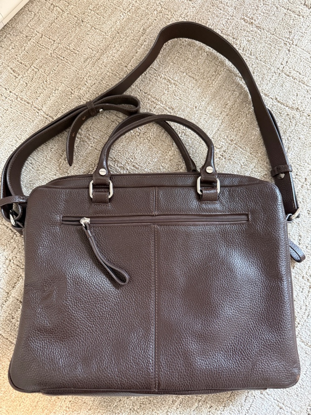 Bodhi brown pebbled leather laptop bag - Picture 2 of 4